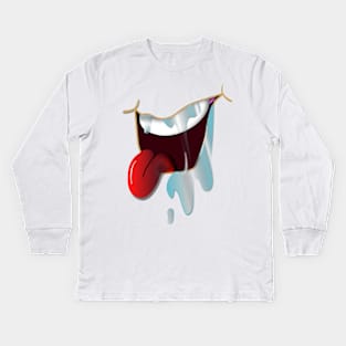 Drooling Smile Kids Long Sleeve T-Shirt